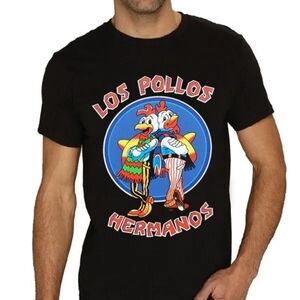 Breaking Bad Gus Los Pollos Hermanos Logo T-Shirts Size L Unisex Black